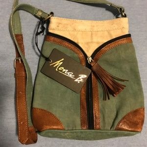 Mona B Cross City Ocean Crossbody Bag, 11" H NWT